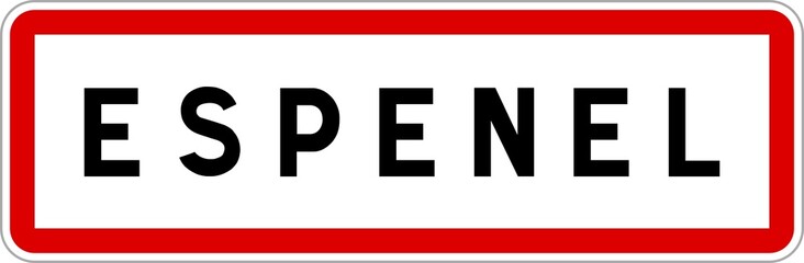 Panneau entrée ville agglomération Espenel / Town entrance sign Espenel