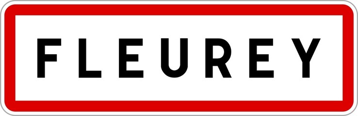 Panneau entrée ville agglomération Fleurey / Town entrance sign Fleurey
