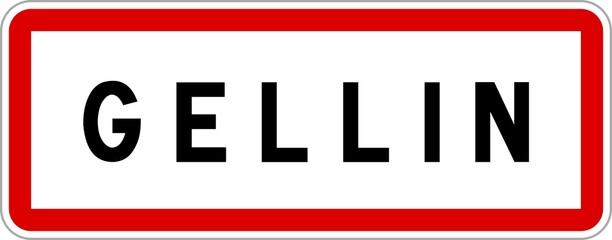 Panneau entrée ville agglomération Gellin / Town entrance sign Gellin