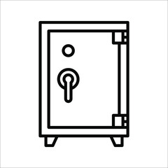 Money safe and Locker line icon. Bank safe box and strongbox vector illustration on white background