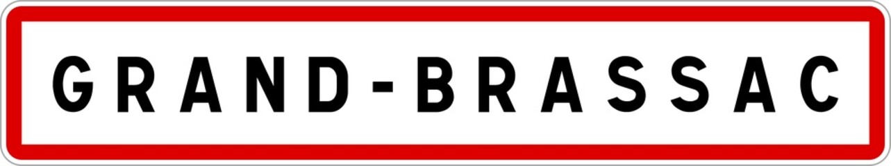 Panneau entrée ville agglomération Grand-Brassac / Town entrance sign Grand-Brassac