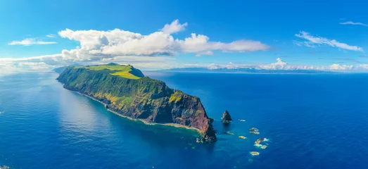 Poster Panorama of Sao Jorge island in the Azores, Portugal © dudlajzov