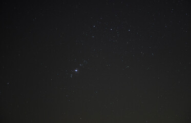 Starry night sky with Orion galaxy.  Astronomical background.