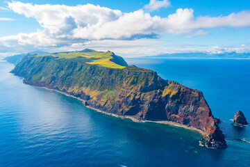Panorama of Sao Jorge island in the Azores, Portugal