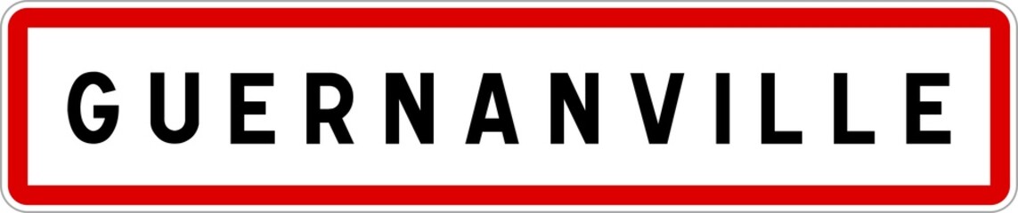 Panneau entrée ville agglomération Guernanville / Town entrance sign Guernanville