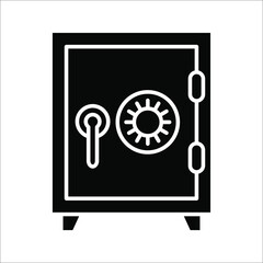 Money safe and Locker line icon. Bank safe box and strongbox vector illustration on white background