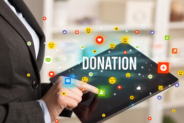 business person playing multimedia concept