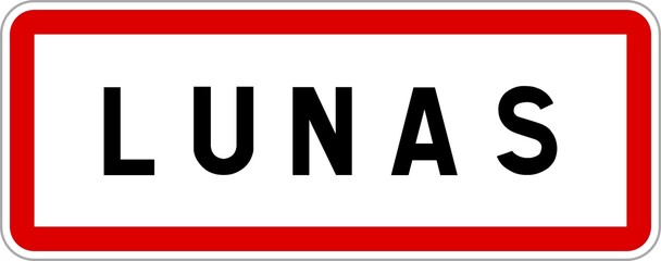 Panneau entrée ville agglomération Lunas / Town entrance sign Lunas