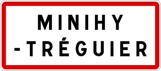Panneau entrée ville agglomération Minihy-Tréguier / Town entrance sign Minihy-Tréguier