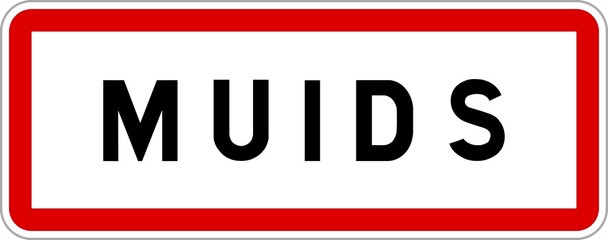 Panneau entrée ville agglomération Muids / Town entrance sign Muids © BaptisteR