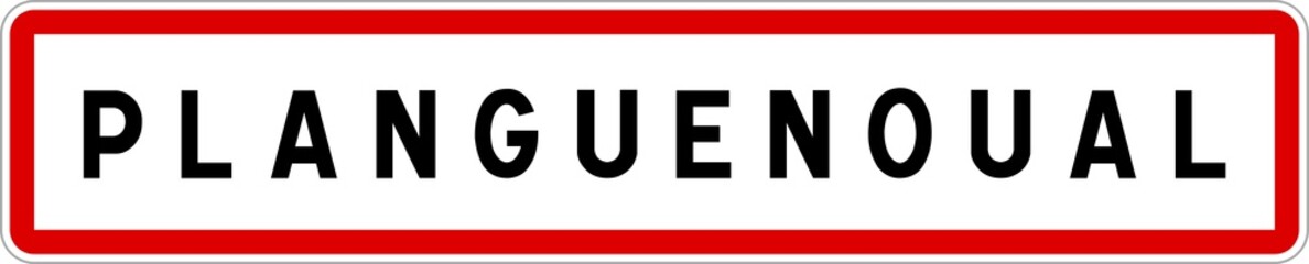Panneau entrée ville agglomération Planguenoual / Town entrance sign Planguenoual