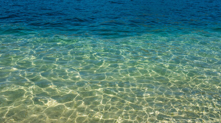 Fototapeta na wymiar Clear blue water of Adriatic sea 