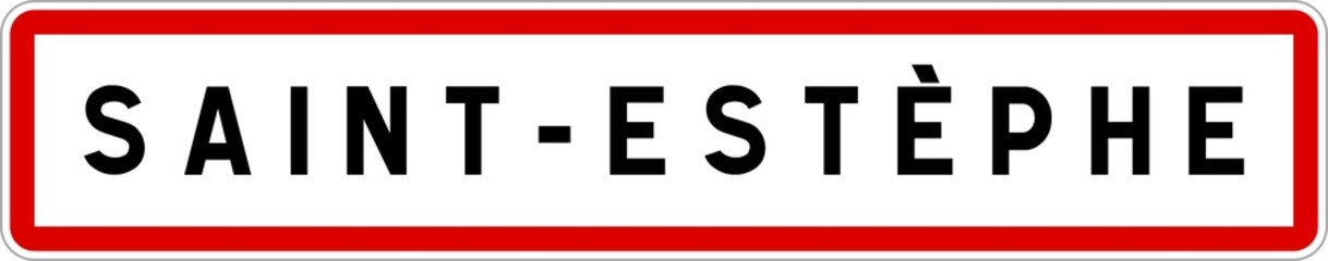 Panneau entrée ville agglomération Saint-Estèphe / Town entrance sign Saint-Estèphe