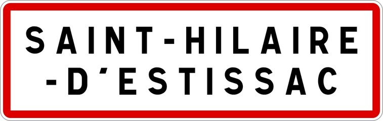 Panneau entrée ville agglomération Saint-Hilaire-d'Estissac / Town entrance sign Saint-Hilaire-d'Estissac