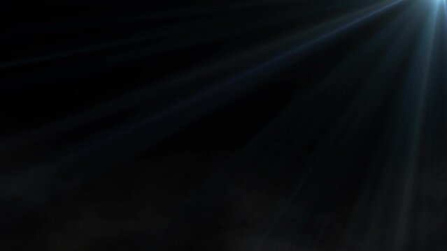 4k animation of light with fog. Volumetric light, rays of light, glare, sun. Background fog or smoke.