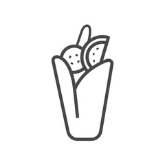 Vector linear icon with shawarma