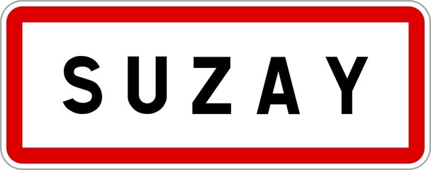 Panneau entrée ville agglomération Suzay / Town entrance sign Suzay