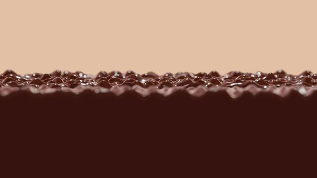 Realistic DOF static camera looping 3D animation of the splashing delicious milk chocolate rendered in UHD with alpha matte