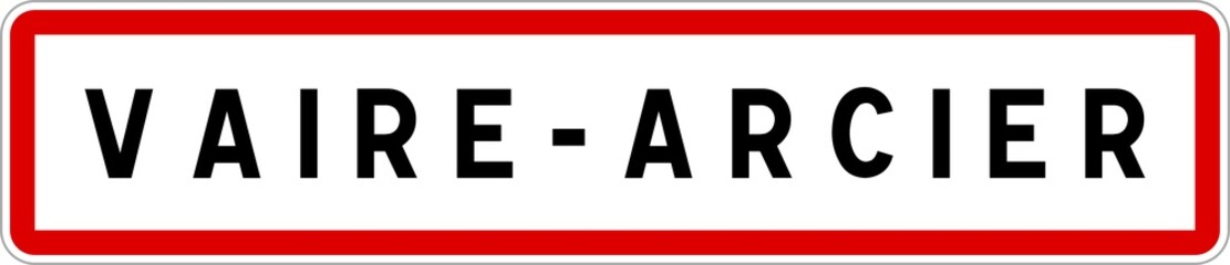 Panneau entrée ville agglomération Vaire-Arcier / Town entrance sign Vaire-Arcier