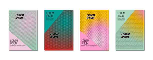 Conjunto de plantillas de diseño abstracto, patrones geométricos modernos y vectorizados y fondos degradados. Estética minimalista para portada, diseño de presentaciones, folletos, banners y carteles