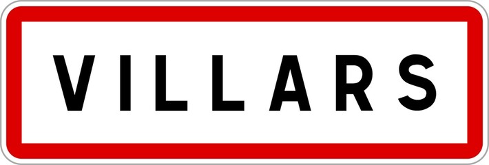 Panneau entrée ville agglomération Villars / Town entrance sign Villars