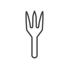 Vector linear icon with kitchen fork