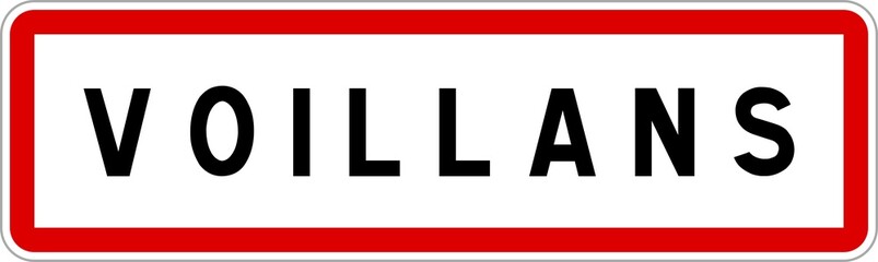 Panneau entrée ville agglomération Voillans / Town entrance sign Voillans
