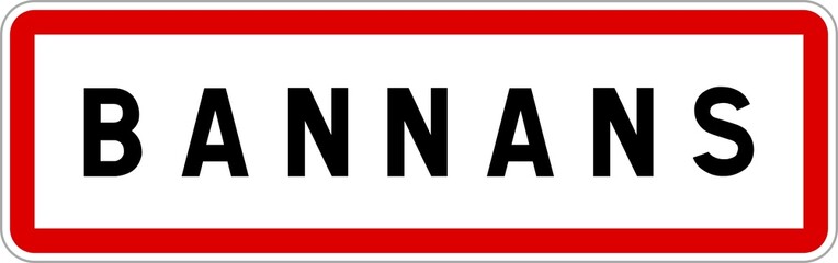 Panneau entrée ville agglomération Bannans / Town entrance sign Bannans