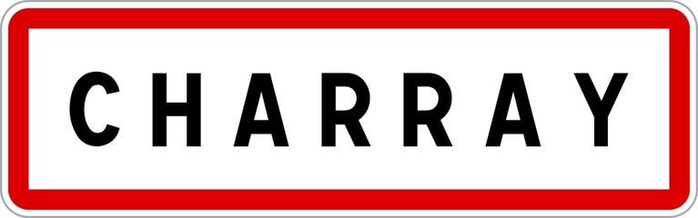 Panneau entrée ville agglomération Charray / Town entrance sign Charray