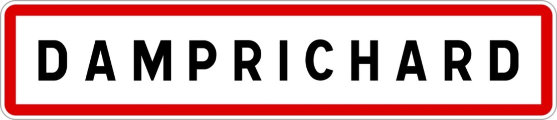 Panneau entrée ville agglomération Damprichard / Town entrance sign Damprichard