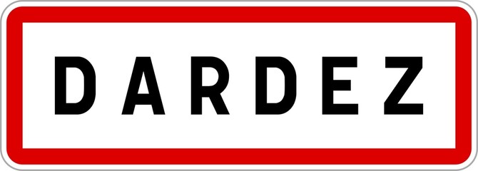 Panneau entrée ville agglomération Dardez / Town entrance sign Dardez