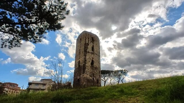 Timelapse Roman ruin Torre di Centocelle