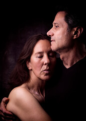 mature couple in romantic attitude XIX
