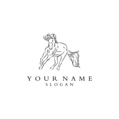 horse line logo art design