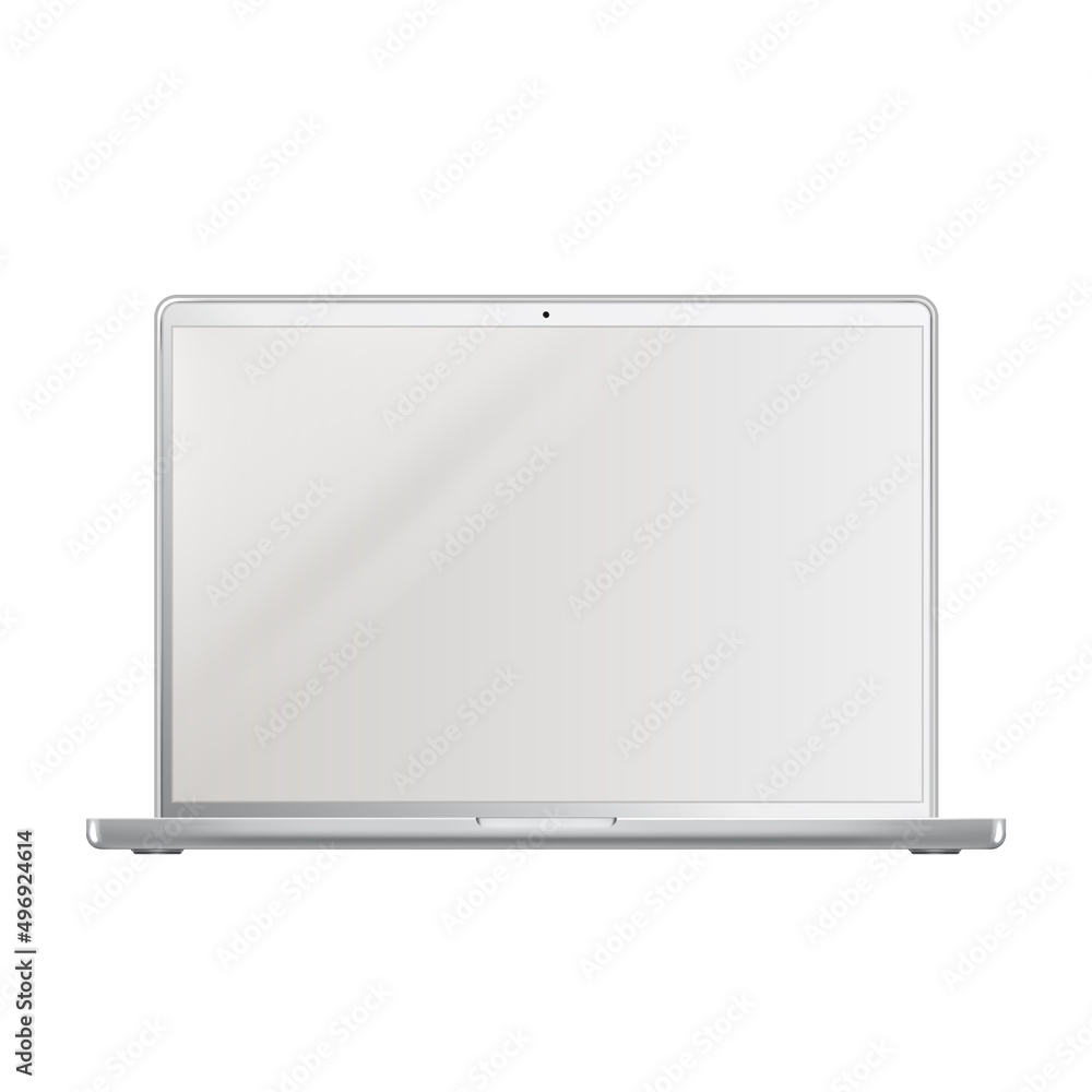 Poster laptop electronic digital technology device vector. laptop monitor and keyboard using for searching 
