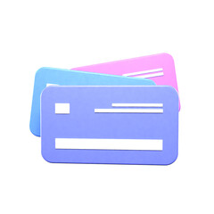 Fototapeta premium Cards isolated on white background. 3d rendering of bank cards. Money and payment concept.