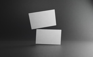 Business cards on black background. 3d rendering