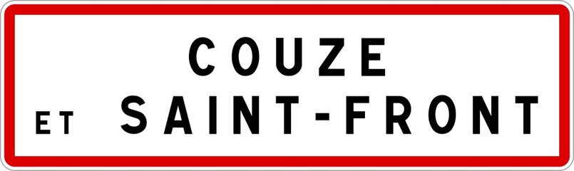 Panneau entrée ville agglomération Couze-et-Saint-Front / Town entrance sign Couze-et-Saint-Front