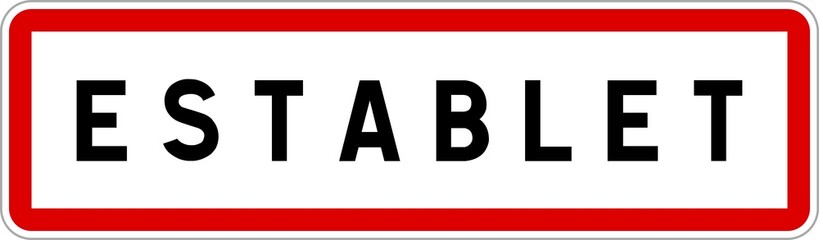 Panneau entrée ville agglomération Establet / Town entrance sign Establet