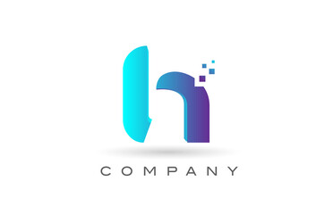 H alphabet letter logo icon design with  blue dot. Creative template for company and business