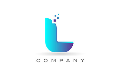 L alphabet letter logo icon design with  blue dot. Creative template for company and business