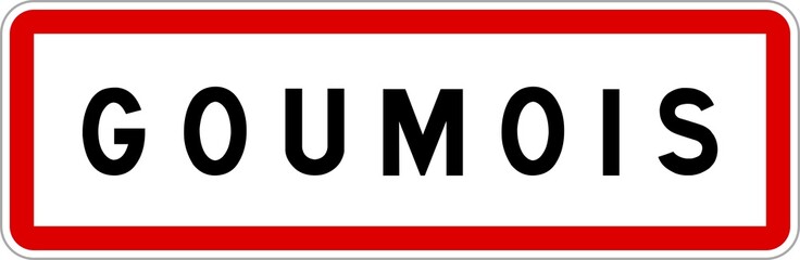 Panneau entrée ville agglomération Goumois / Town entrance sign Goumois