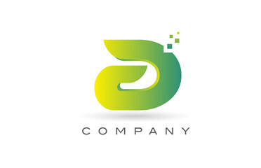 A alphabet letter logo icon design with  green dot. Creative template for company and business