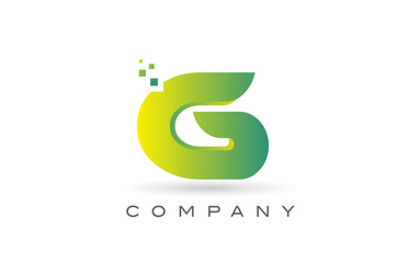 Fototapeta premium G alphabet letter logo icon design with green dot. Creative template for company and business