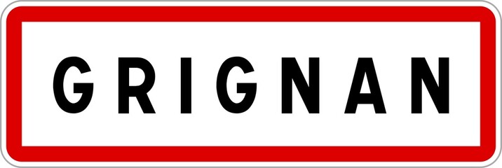 Panneau entrée ville agglomération Grignan / Town entrance sign Grignan