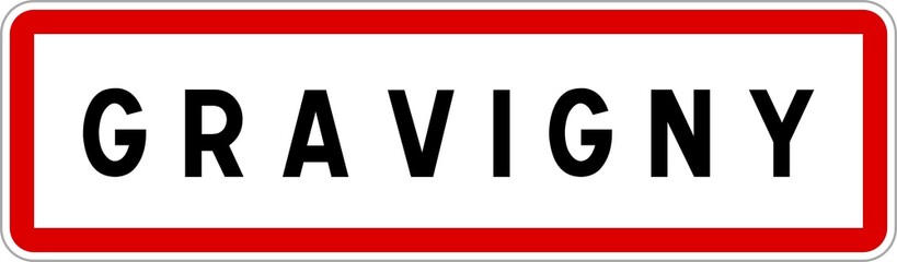 Panneau entrée ville agglomération Gravigny / Town entrance sign Gravigny
