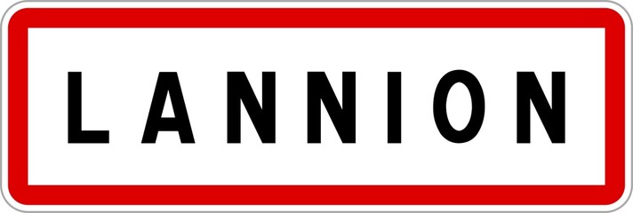 Panneau entrée ville agglomération Lannion / Town entrance sign Lannion
