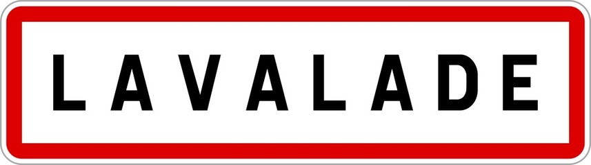 Panneau entrée ville agglomération Lavalade / Town entrance sign Lavalade