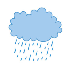 Dark rain cloud isolated, weather forecast vector icon.