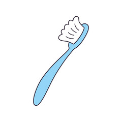 Blue toothbrush isolated cartoon vector icon